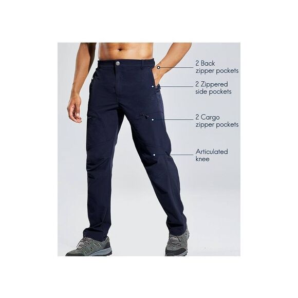 NEW Men's Hiking Pants Nylon Quick Dry Lightweight Water Resistant L - Picture 3 of 8
